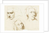 Three sketches of a woman's face by Margaret Louisa Herschel