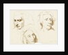 Three sketches of a woman's face by Margaret Louisa Herschel