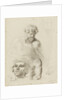 Sketch of a statue of a man and child (unfinished) and sketch of the head of a girl by unknown