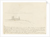 Small sketch of a rainbow. Shown with St Hilda's church Whitby. by S.E. Hardcastle