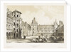 View of the central court of the Chateau de Blois by Bachelier