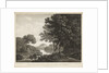 Country scene with river trees and small buildings by G. Smith