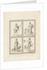 Four classical poses: 'Hatred, Love, Moderation, Fury. by William Hamilton