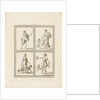 Four classical poses: 'Hatred, Love, Moderation, Fury. by William Hamilton