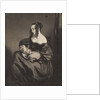 Young woman seated with a child on her lap by unknown