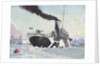 Royal Naval auxillary oil tanker off Greenwich, 1914-1918 by John Everett