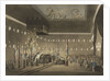 Remains of Lord Viscount Nelson laying in state in the Painted Chamber at Greenwich Hospital by Augustus Charles Pugin