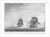 The view of the 'Prince George' disabled by the loss of her foremast, 12 April 1782 by Robert Dodd