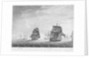The view of the 'Prince George' disabled by the loss of her foremast, 12 April 1782 by Robert Dodd