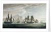 The East India Company's ship 'General Goddard' with His Majesty's ship 'Sceptre' and 'Swallow' packet capturing seven Dutch East Indiamen off St Helena, on the 14 June 1795 by Thomas Luny