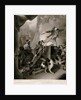Captain Lewis Mortlock defending HMS 'Wolverene' against wo French luggers by John James Masquerier
