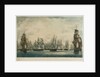 Repulse of Linois by the China Fleet... Ships in the Fleet making Sail in pursuit if the retreating Enemy, 15 Feb 1804 by Robert Dodd