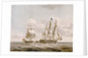 Action between HMS 'Java' and American frigate 'Constitution' by Buchanan