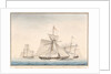 The English cutter 'Swan' taken by French privateers 'La Reciprocite' and 'Le Voltigeur', March 1807 by Houllets