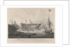 The Launch of the Honourable East India Company's Ship 'Edinburgh' from the dock yard of Messrs Wigrams & Green Blackwall with a view of the ship 'Abercrombie Robinson' on the stocks by William John Huggin