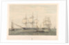 Merchant shipping, Arrival and Departure, showing the Blenheim and the Marlborough by Oswald Walters Brierly