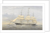Clipper Ship 'South Australia' (1863) at sea near a coast by Thomas Goldsworth Dutton