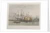 The Royal Navy. Portsmouth Harbour - the 'Victory' saluting Her Majesty (with) HMY 'Fairy' and 'Dryad' by Thomas Sewell Robins