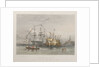 The Royal Navy. Portsmouth Harbour - the 'Victory' saluting Her Majesty (with) HMY 'Fairy' and 'Dryad' by Thomas Sewell Robins