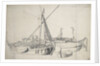 Study of a damlooper and a smalschip lying alongside one another by Willem van de Velde the Elder