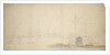 English yachts and a fleet at anchor by Willem van de Velde the Elder