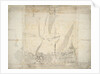 An English two-decker in a light air by Willem van de Velde the Elder
