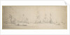 The Dutch fleet at anchor off the coast by Willem van de Velde the Elder