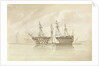 HMS 'Trafalgar' off Sheerness, from the 'Shannon', 28 December 1850 by George Pechell Mends