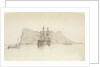 Gibraltar, with HMS 'Trafalgar' at anchor, a Spanish smuggling boat and the steamer 'Oberon', 26 August 1851 by George Pechell Mends