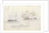 Four shipping studies, including of a frigate action by George Pechell Mends