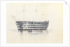 Study of HMS 'Queen' at Malta, 3 March 1852 by George Pechell Mends