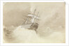 HMS 'Trafalgar' losing her rudder-head in a north-easterly gale off Malta, 1 February 1852 by George Pechell Mends