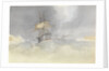 HMS 'Trafalgar' sailing into Malta Harbour with loss of  her rudder head after a gale, 9 February 1852 by George Pechell Mends