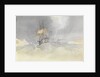 HMS 'Trafalgar' sailing into Malta Harbour with loss of  her rudder head after a gale, 9 February 1852 by George Pechell Mends
