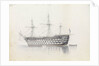 HMS 'Trafalgar' in Grand Harbour, Malta, 11 March 1852 by George Pechell Mends