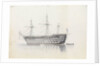 HMS 'Trafalgar' in Grand Harbour, Malta, 11 March 1852 by George Pechell Mends