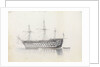 HMS 'Trafalgar' in Grand Harbour, Malta, 11 March 1852 by George Pechell Mends