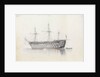 HMS 'Trafalgar' in Grand Harbour, Malta, 11 March 1852 by George Pechell Mends