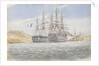 The 'Charlemagne' with 'Trafalgar' leaving Port Mahon under tow by 'Firebrand', 1 June 1822 by George Pechell Mends