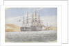 The 'Charlemagne' with 'Trafalgar' leaving Port Mahon under tow by 'Firebrand', 1 June 1822 by George Pechell Mends