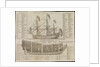 A ship of war, of the first rate with rigging & at anchor, the section of a first rate ship by J. Mynde