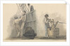 Two deck scenes, two men relaxing on deck, and a man working a winding handle fixed on a barrel by Robert Streatfeild