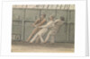 Deck scene with three men hauling on a rope by Robert Streatfeild
