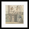 Deck scene with six figures including one steering at the ship's wheel by Robert Streatfeild