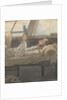 Cabin scene with man lying down reading a book by Robert Streatfeild