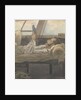 Cabin scene with man lying down reading a book by Robert Streatfeild