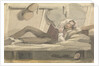 Full length view of man relaxing on a bunk reading a book by Robert Streatfeild