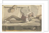 Full length view of man relaxing on a bunk reading a book by Robert Streatfeild