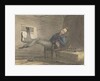 Cabin scene, man relaxing in a chair, with his feet up by Robert Streatfeild