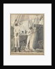 A deck scene with four men and a boy cutting open a turtle by Robert Streatfeild